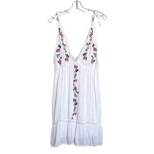 Sim & Sam Rayon Embroidered Boho Mini Sun Dress NWT